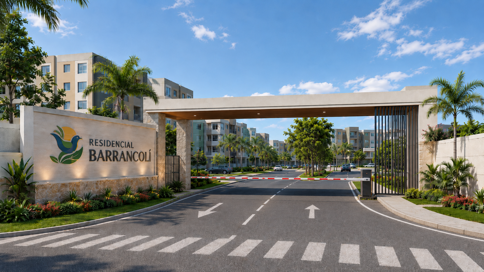 Main entrance of Residencial Barrancolí